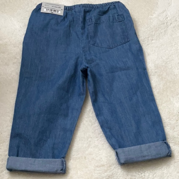 Okie Dokie cuffed med wash drawstring chambray pants. Size 9M. - Picture 3 of 8